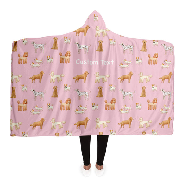 Custom Name Hooded Blanket - Ligth Pink