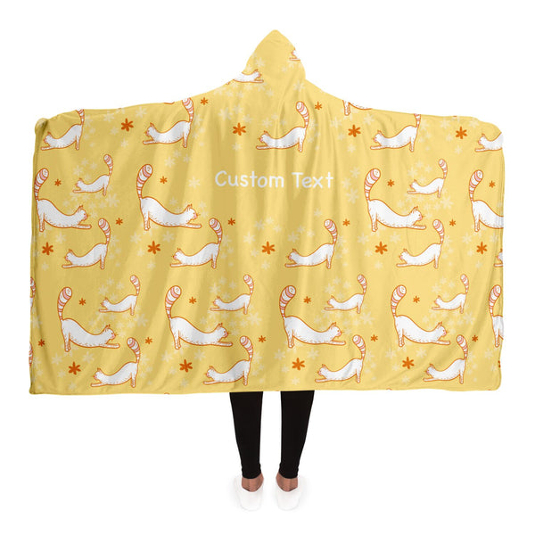 Cozy Cat Customized Hooded Blanket - Yellow