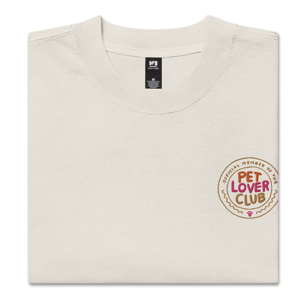 Embroidered Pet Lover Club - Oversized T-Shirt