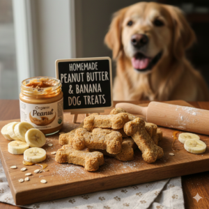 Healthy Homemade Dog Treats with Peanut Butter & Banana